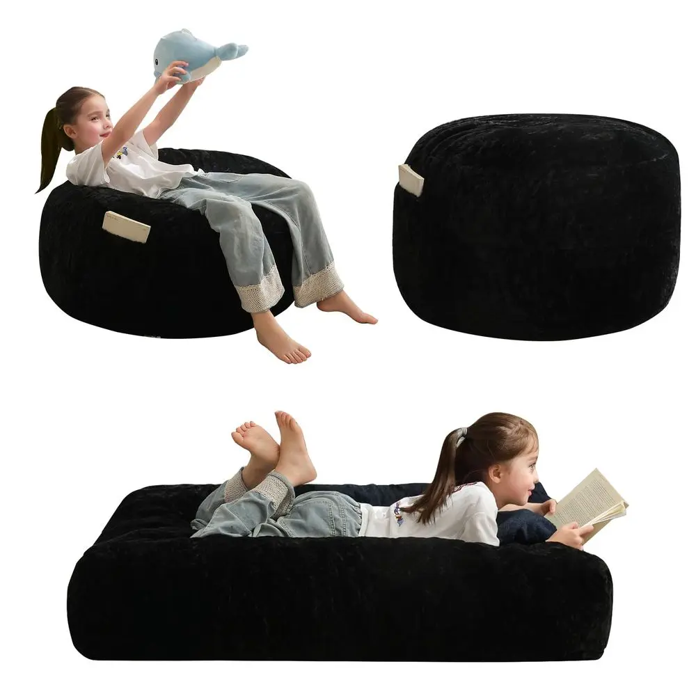 Bean Bag Chair Bed for Kids, Convertible Bean Bag Sofa Couch Bed Bean Bag from Lazy Chair to Floor Bed, Kids Stuffed Sofa with