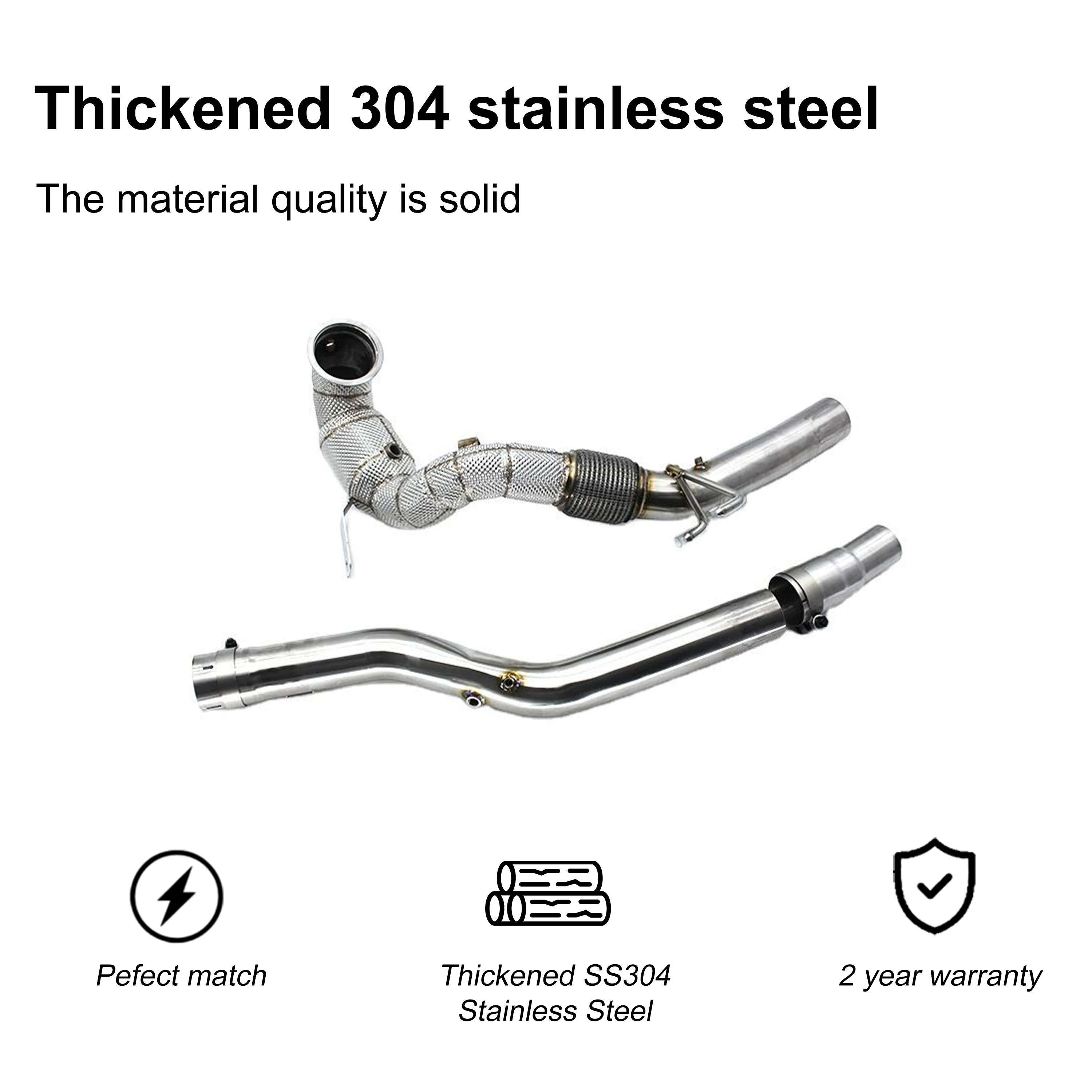 ACE Hochwertiges SUS304 Downpipe für VW/Volkswagen GOLF 8R GOLF 8 GTI MK8 R Performance Racing Auspuffanlage mit Katalysator – Detail 5