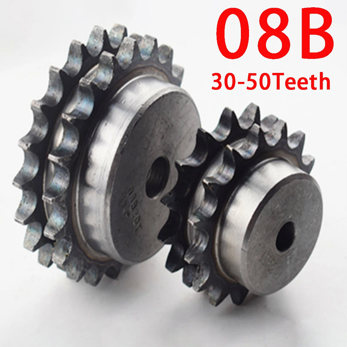 

1PCS 08B-2 10 Teeth To 24 Teeth 10mm 12mm Bore 12.7mm Pitch Double Row Chain Sprocket Wheel Chain Gear #45 Steel