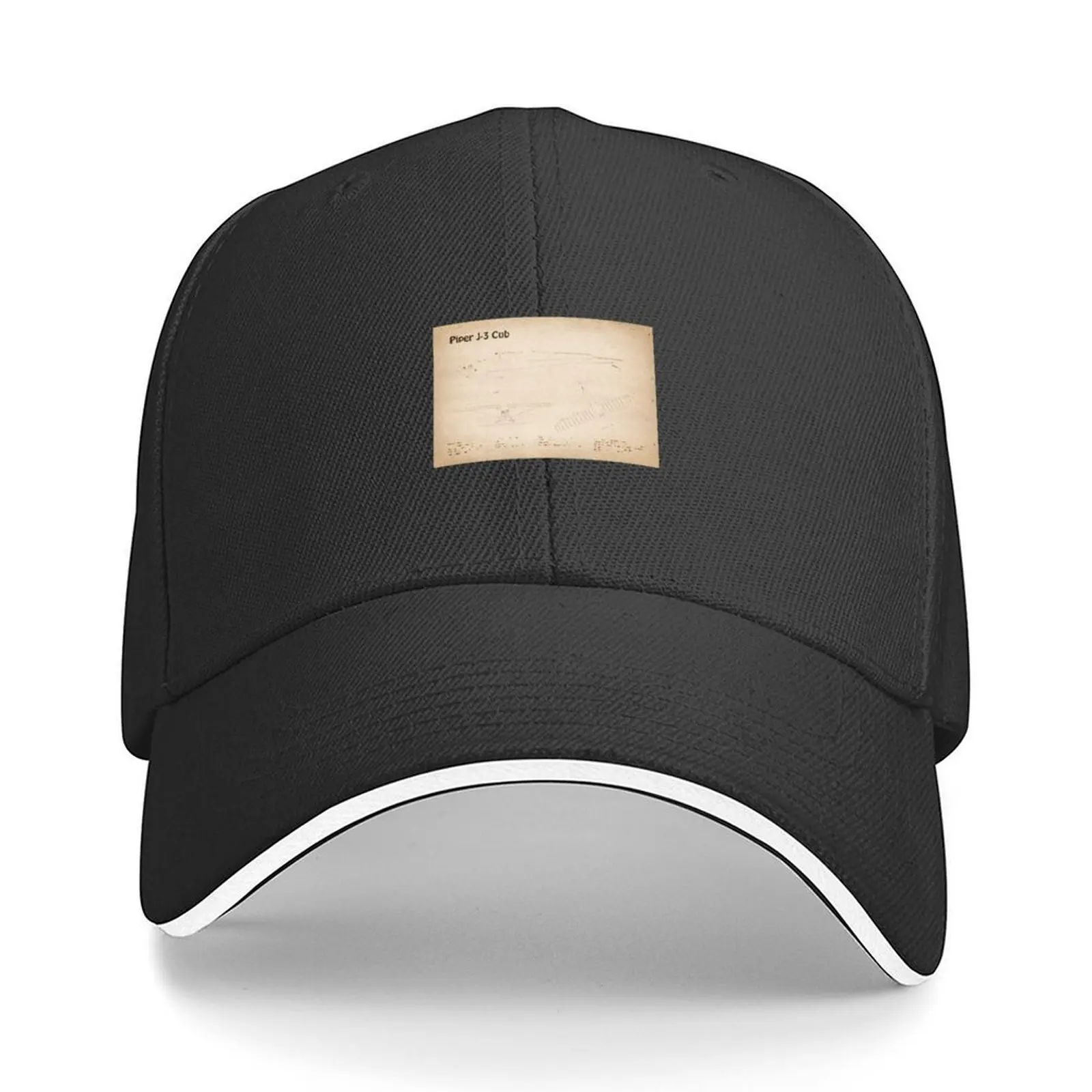 

Piper J-3 Cub - Airplane Blueprint. Drawing Plans Schematics Baseball Cap Hat Man Luxury Fishing cap hard hat Men's Caps Women's