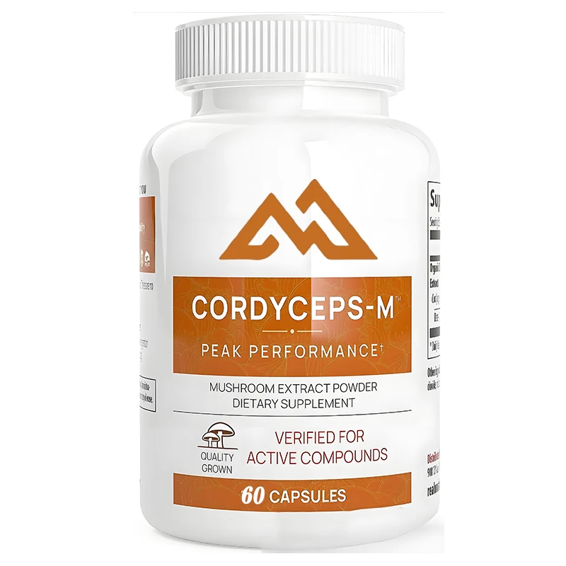 Cordyceps sinensis capsules - high-performance mushroom extract supplement, immune support vegetarian supplement, 60 capsules