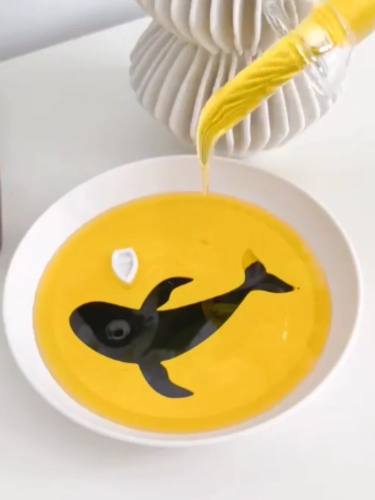 3D Wal-Keramik-Saucenschale, Dip-Schale, Wal-Sushi-Servierteller, Runde Schüssel für Olivenöl und Sojasoße, Kreatives Küchen- und Tischgeschirr