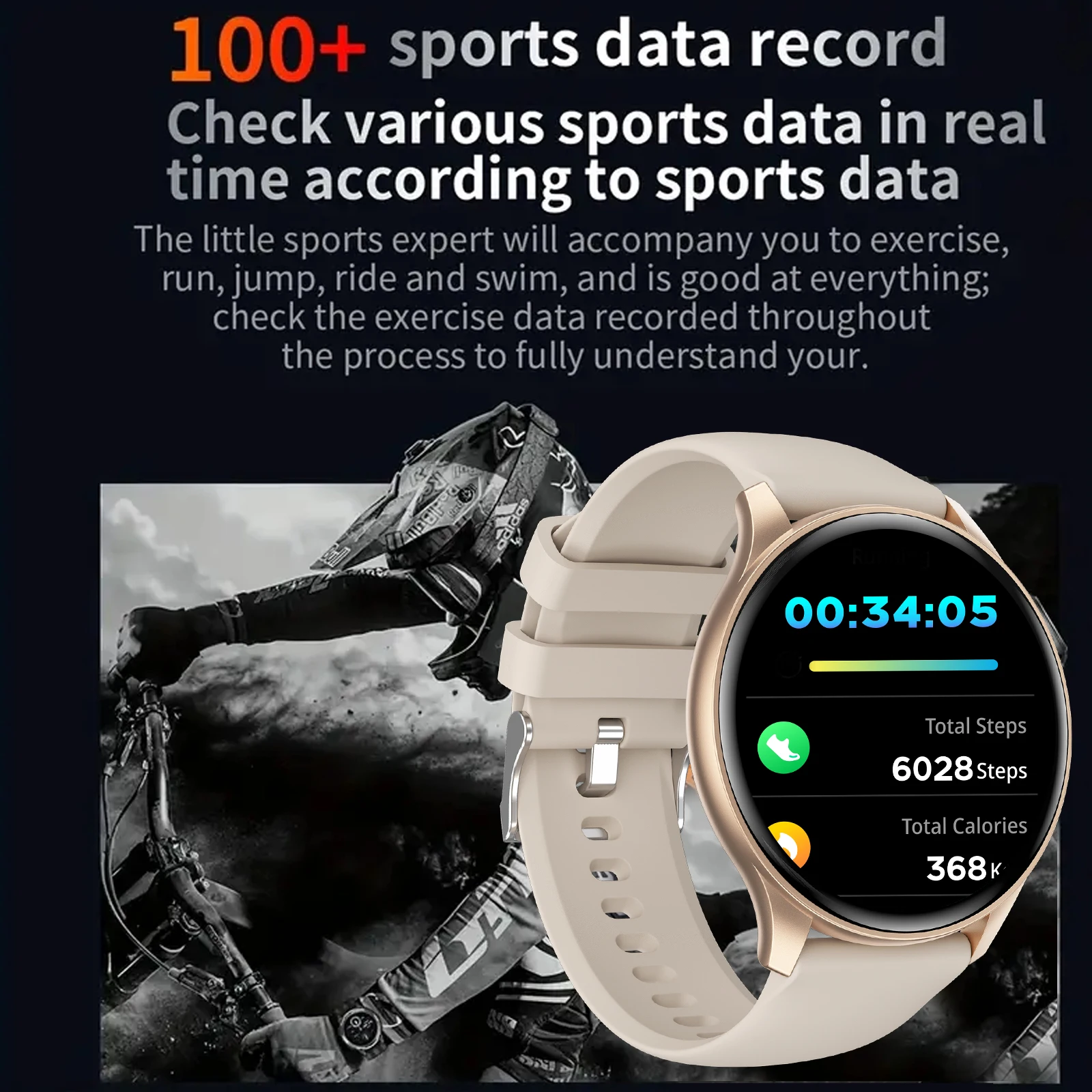 Smart Watch, Wireless Call/Dial, Multi-Sport Mode, Alerts, For Men and Women, Customized Wallpaper, iPhone/Andriod