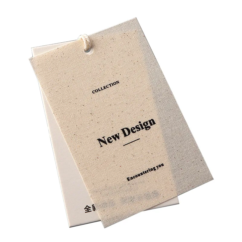 Cotton Linen Hang Tags Custom Printed Logo for Clothing Garment Price Tags Wholesale view 5
