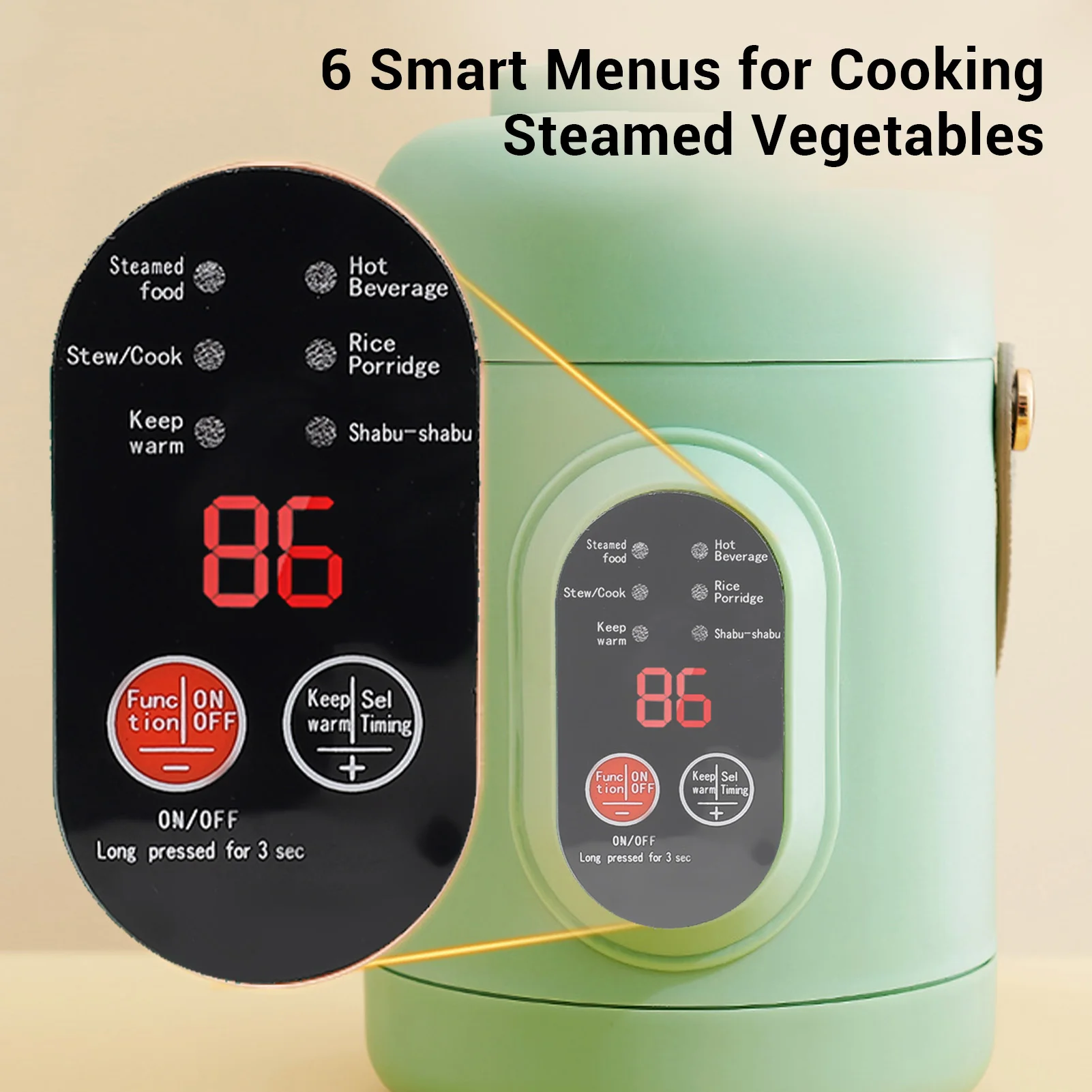 وعاء كهربائي محمول مدمج للسفر متعدد الوظائف سخان غلاية الماء الساخن كوب تسخين وعاء الحساء