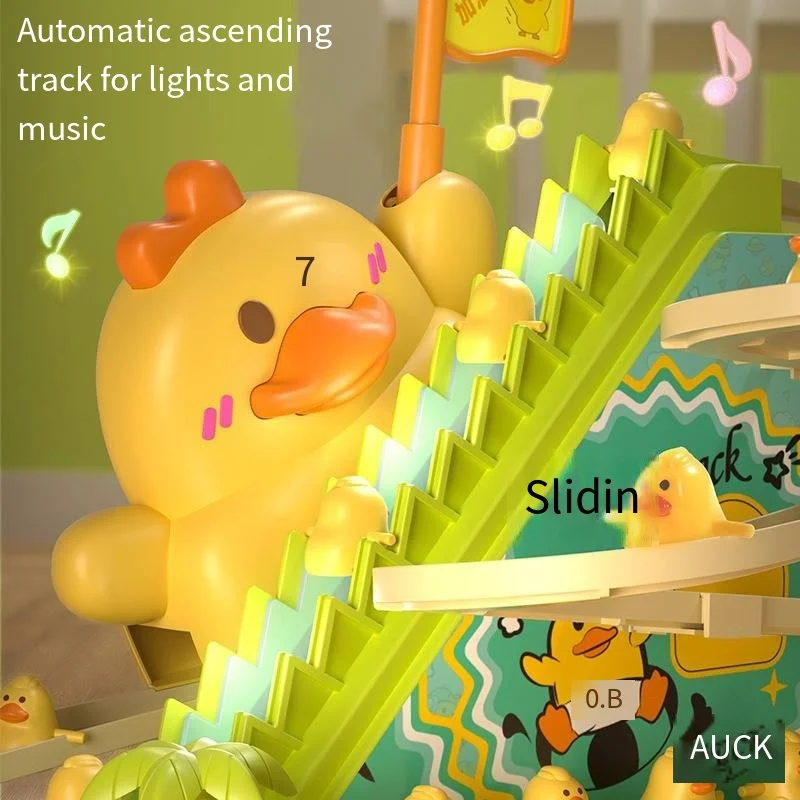 Electric Track Vehicle Little Duck Climbs The Stairs with Music Electric Duck Slide Track Vehicle An Educational Toy view 3