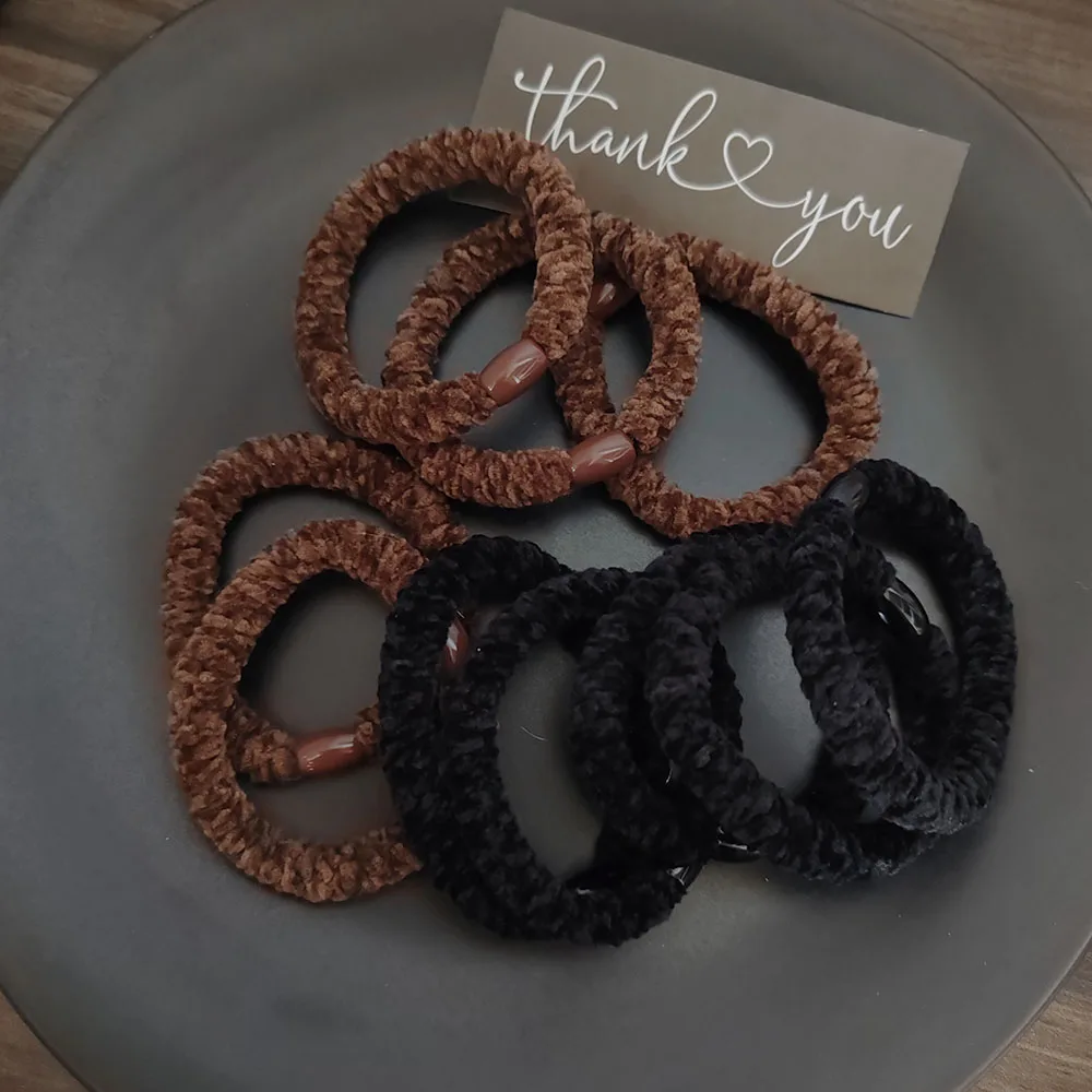 5pc Heiße Mode Europäischen und Amerikanischen Samt Elastische Haar Bands Haar Seil Krawatten für Mädchen Frauen Koreanische Stirnband Haar zubehör – Detail 6