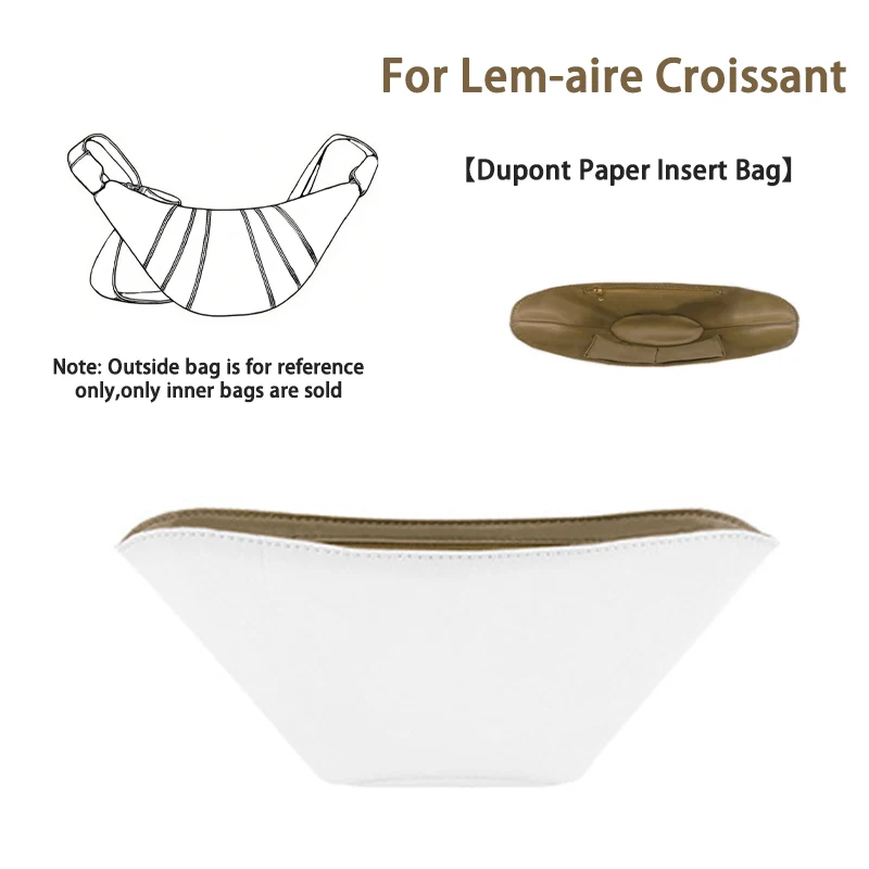 EverToner For Lem-aire Croissant Bag Inner Bucket Bag Storage Organizer Dupont Paper Utility Cloth Cosmetic Bag Makeup Pouch