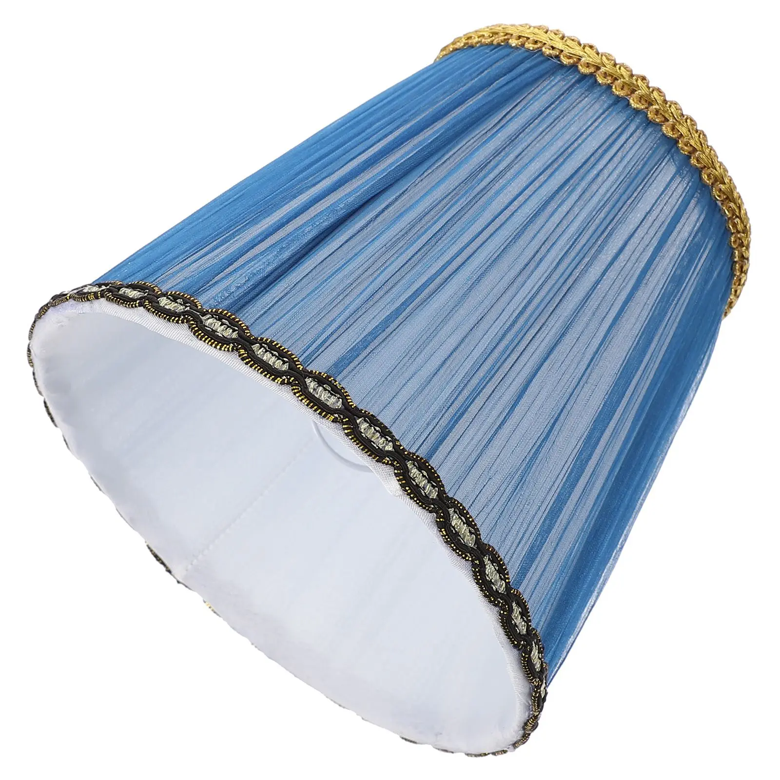 

Fabric Clip Lampshade Blue Cloth Cover Durable Lamp Accessory Vintage Home Decor Small Shades For Bedroom Room Warm