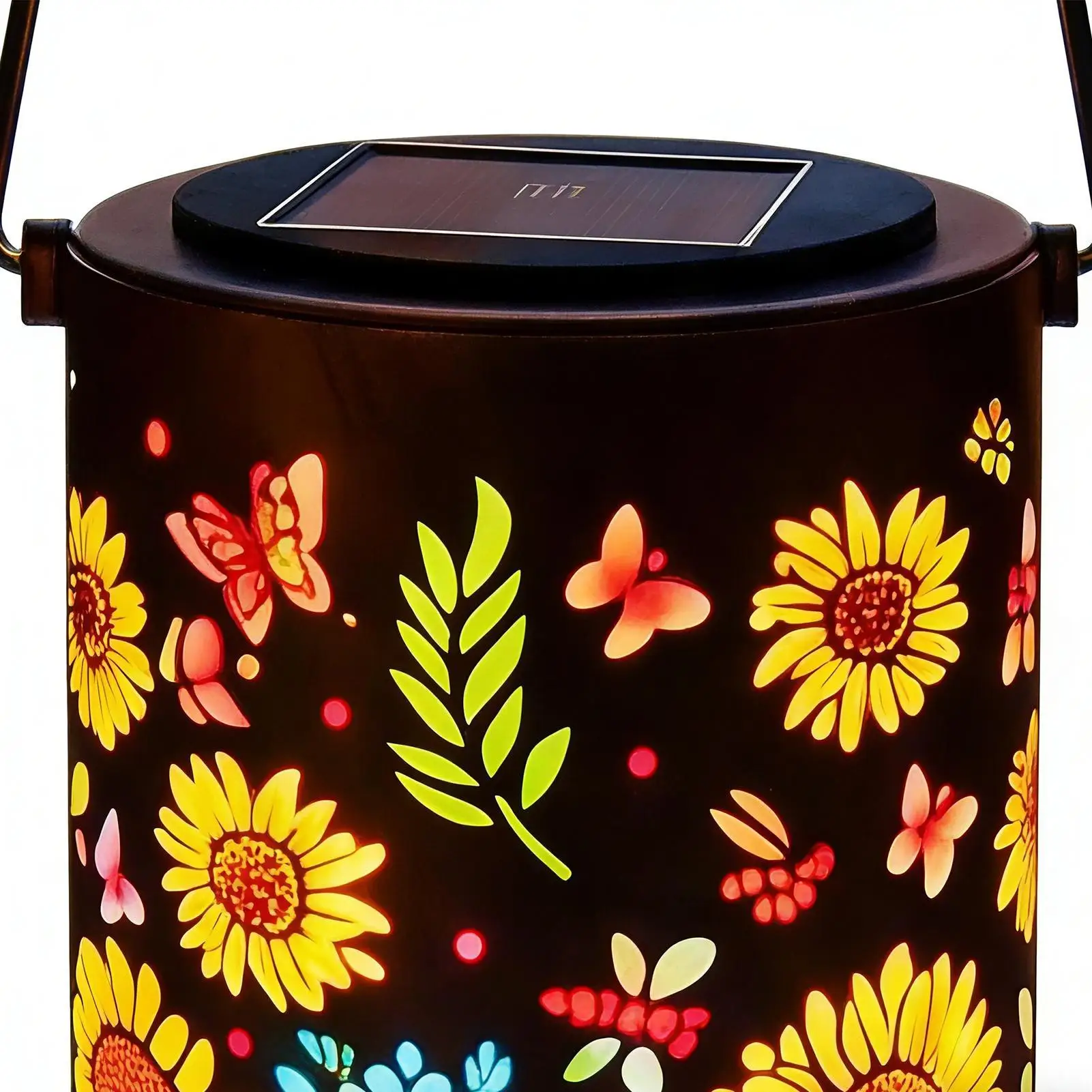 

Garden Lantern Solar Powered Metal Waterproof Lamp Solar Power Sunflower Light For Outside For Yard Backyard Porch Balcony Front