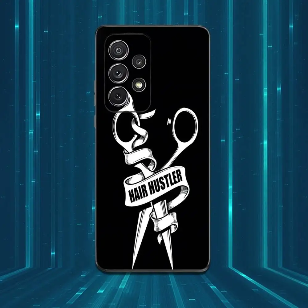 Custodia per parrucchiere con taglio di capelli per Samsung S22, S25, Ultra, S24, S23, FE, S20, S10, Plus, S21, S9, Lite, morbido silicone nero