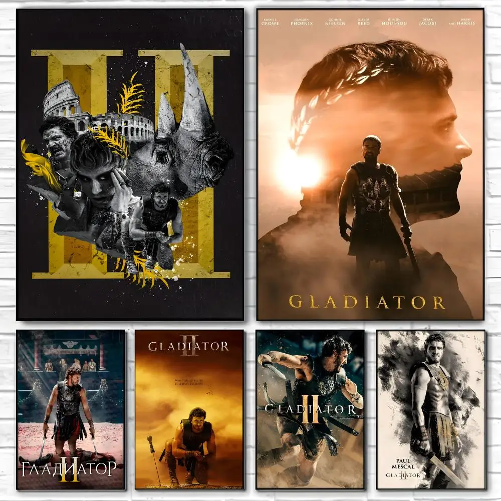 Historical Epic Film G-Gladiator II Poster  Self-adhesive Art Waterproof Paper Sticker Coffee House Bar Room Wall Decor