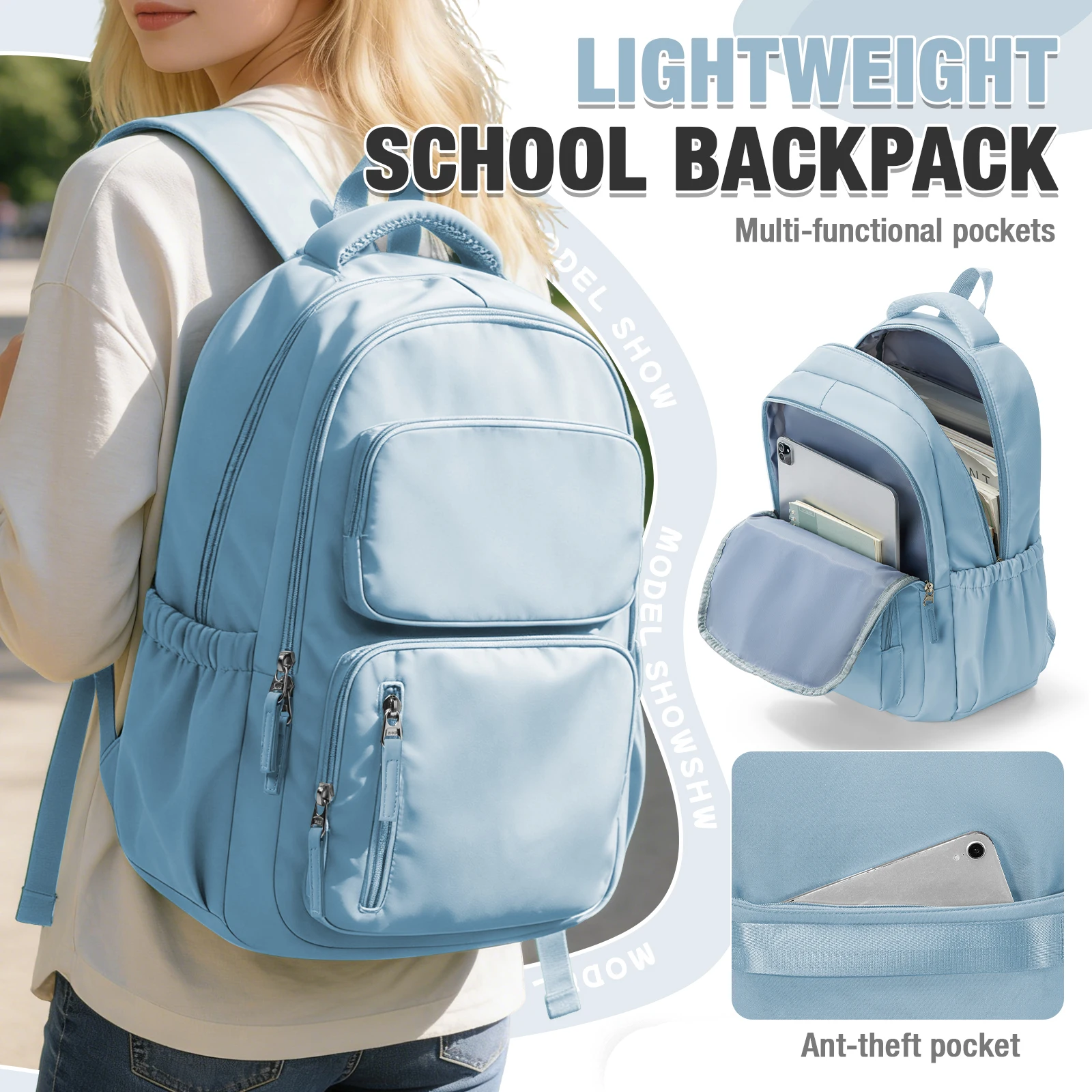 Schultaschen für Mädchen und Jungen, Laptop-Rucksack, Unisex, Back To School, klassischer, langlebiger, leichter, tragbarer, bequemer Schulrucksack