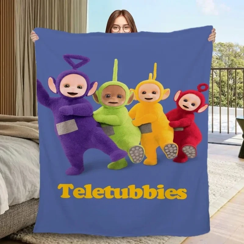 Teletubbies Dipsy Tinky Winky Po Lala Figure Flannel Air Conditioning Blanket Sleeping Winter Thickening Blanket Sofa Decor Gift view 2