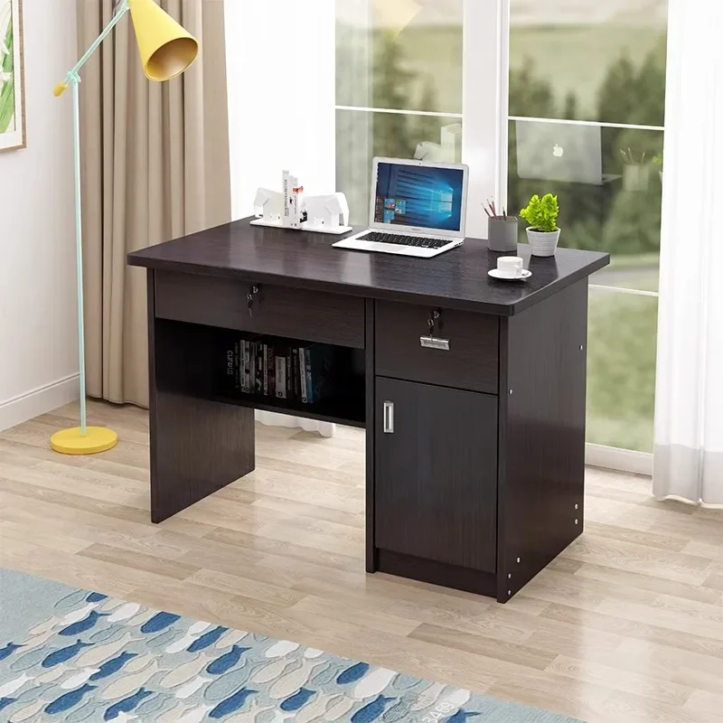 

# C Современный одиночный офисный стол с выдвижным ящиком и замком Простой настольный компьютерный стол из МДФ для домашнего офиса Модульный дизайн