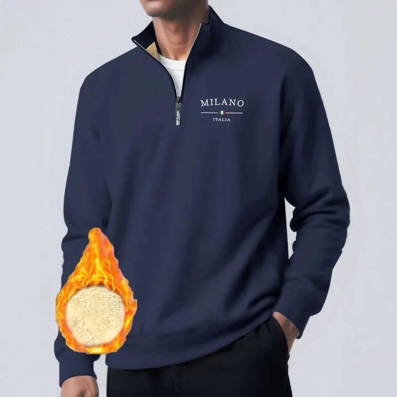 

Мужская бархатная толстовка на молнии для осени и зимы, дизайн на молнии, однотонная бархатная водолазка с воротником ягненка