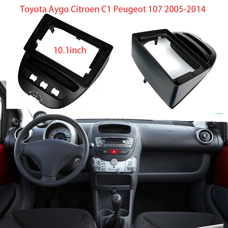 

10.1" For Toyota Aygo Citroen C1 Peugeot 107 2005-2014 Car Radio Fascias Android MP5 Stereo Player 2Din Head Unit Panel Frame