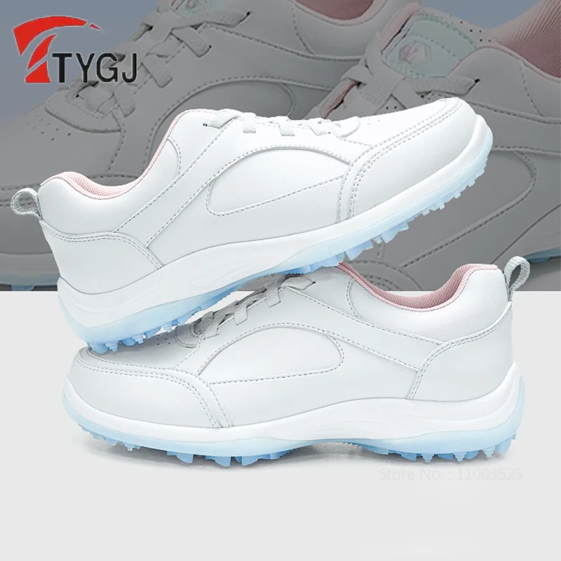 

TTYGJ Ladies Breathable Non Slip Golf Sneakers Women Waterproof Lightweight Shoes Female Lace-up Sport Shoes Golf Training