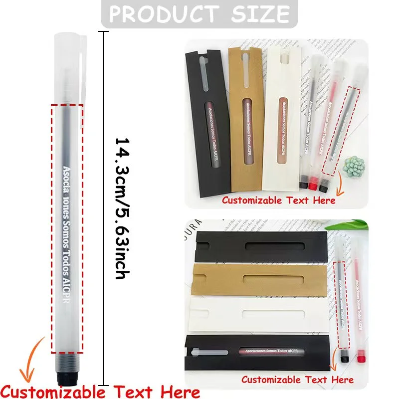 30/60Sets Customizable High-Capacity Gel Pens with Paper Case Logo Printed Graduation Thanksgiving Corporate Events Supplies