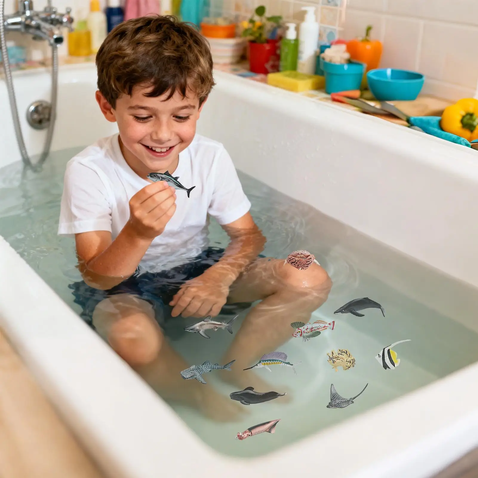 Play Fish Cognitive Model Pretend Realistic Fake Fishes For Bath Outdoor Family Home School Playtime Education Classroom