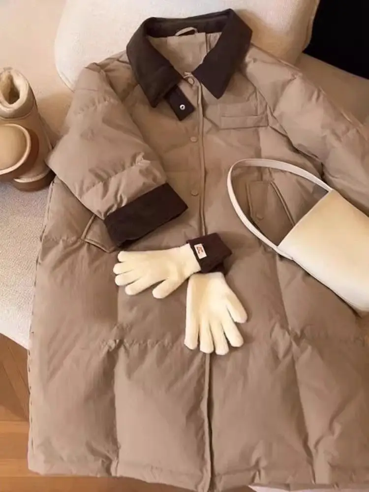 Autumn and Winter New Women's Down Cotton Jacket Corduroy Loose Style Overcomes