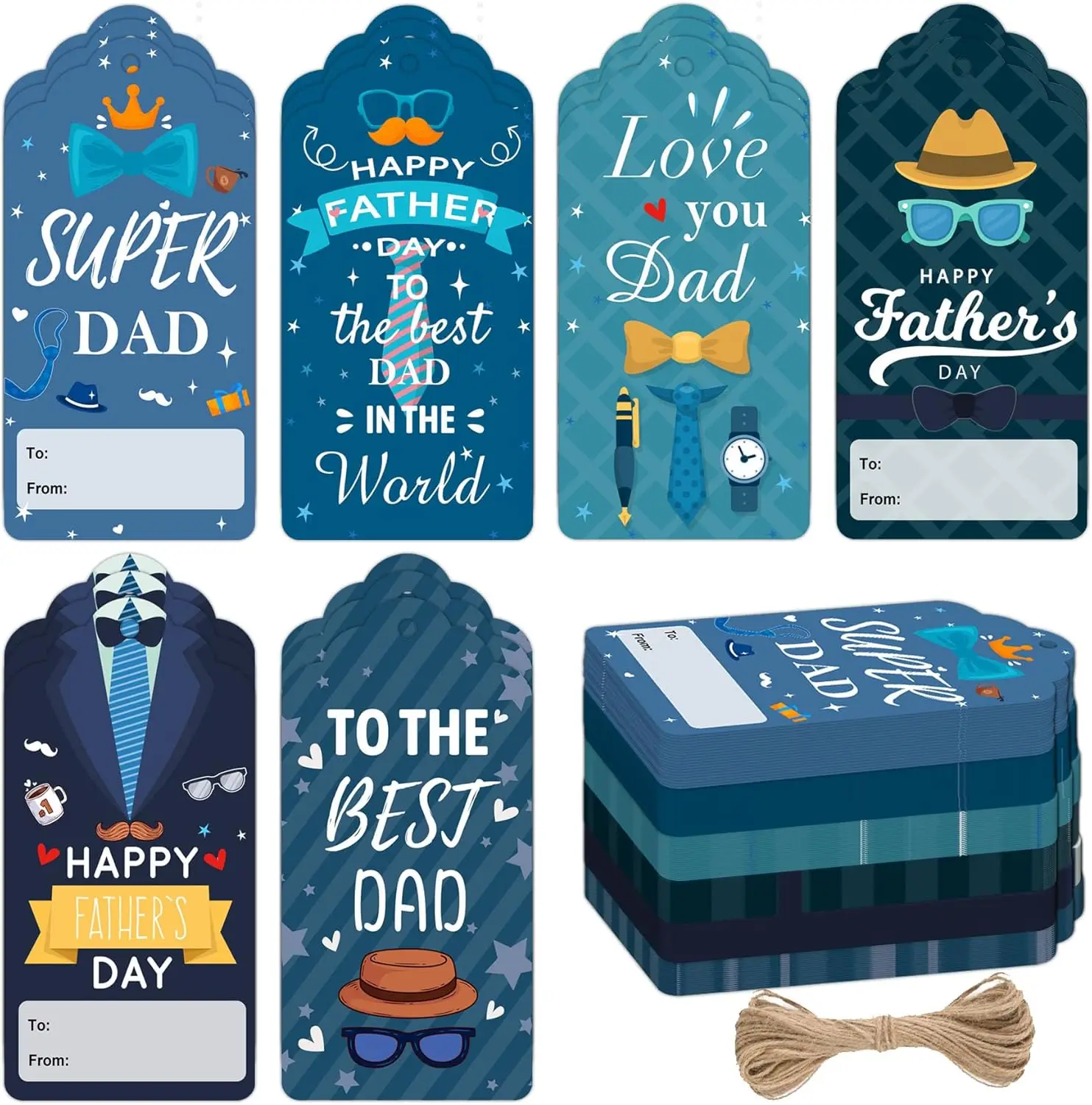 

120 шт., подарочная бирка «С Днем отца» для вечеринки, дня рождения, рукоделия, упаковка