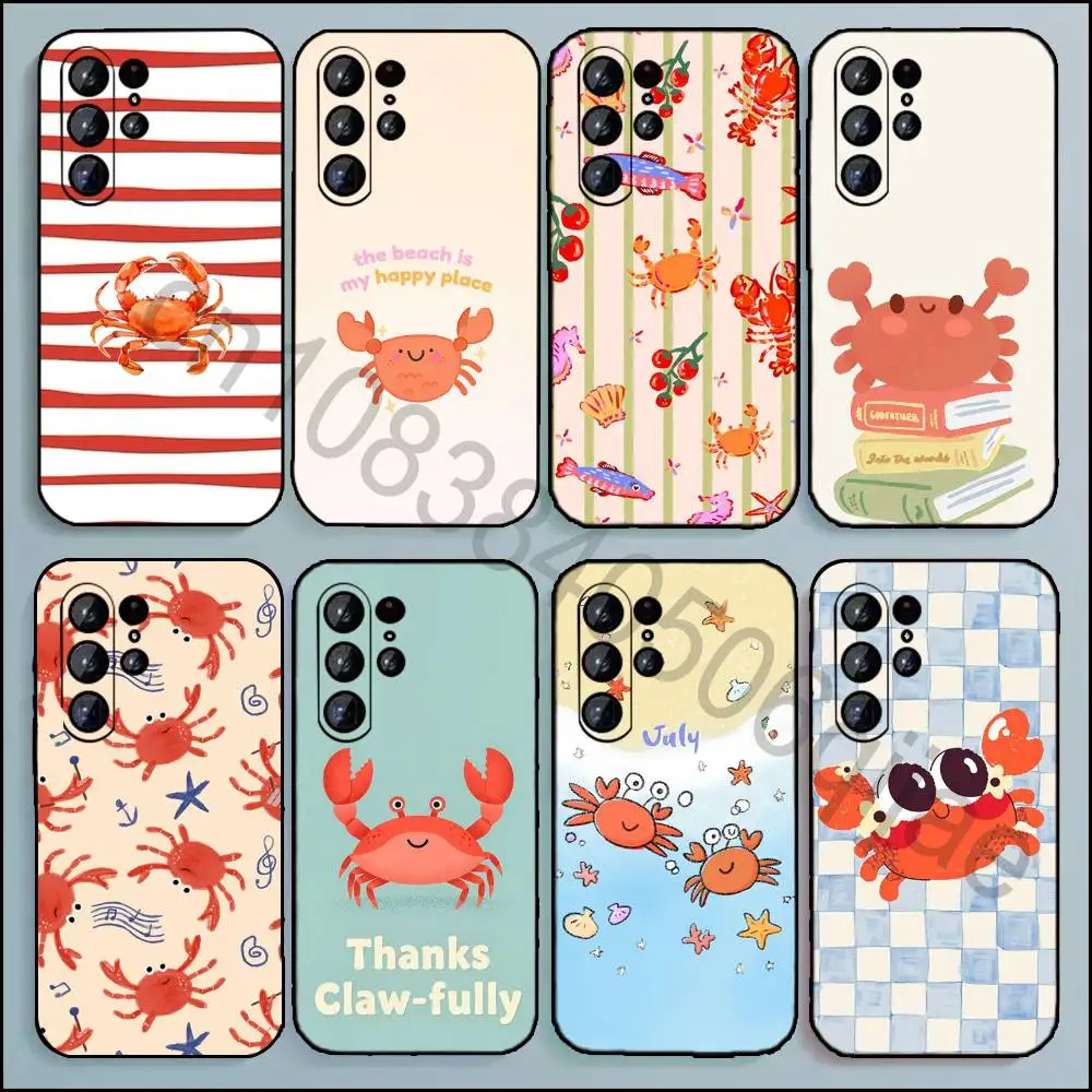 Crab  Phone Case For Samsung Galaxy A13,21s,22,31,32,52,53,71,80,A91 Soft Black Shell