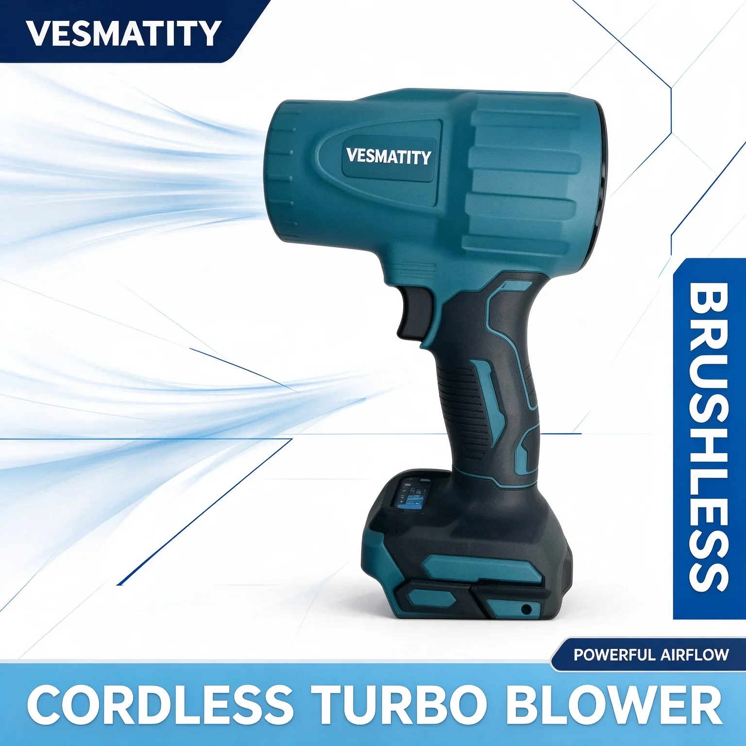 Brushless Cordless Turbo Jet Air Blower Handheld Dust Blowing Tool Fit For Car Drying Leaf Snow Workshop Dust Cleaning