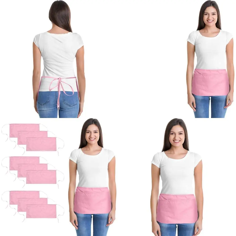 

Фартуки из поликоттона, набор из 3 штук, 10 розовых, подходят для коммерческих и домашних кухонь