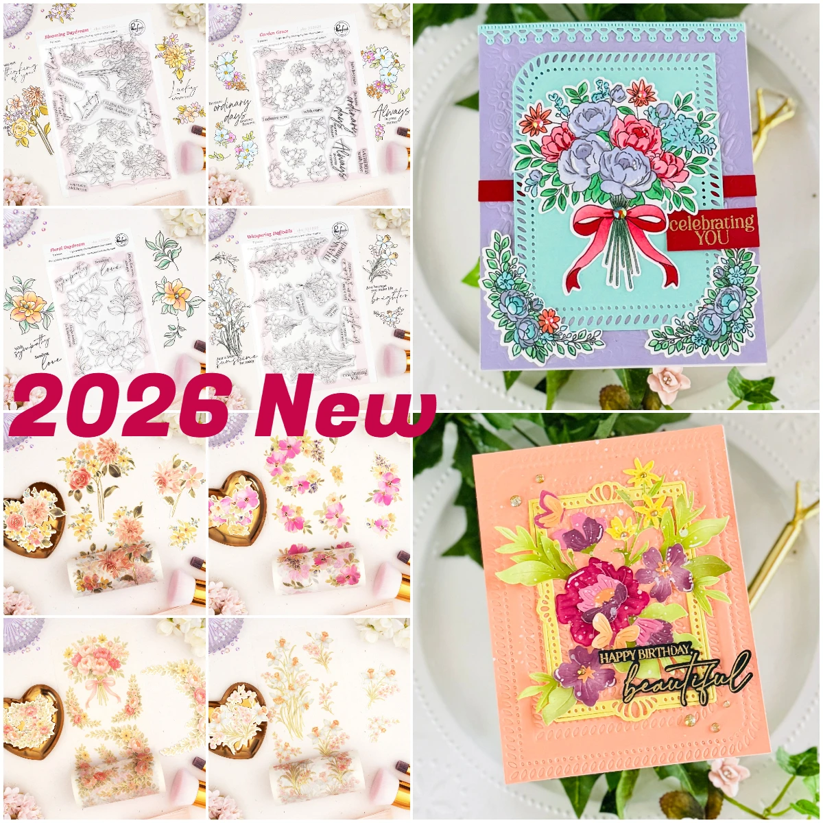 

2026 Pink Fresh The Daydream Edit Full Release Bundle Cutting Dies Stamps Stencil Hot Foil Scrapbook Diary Decoration Embossing