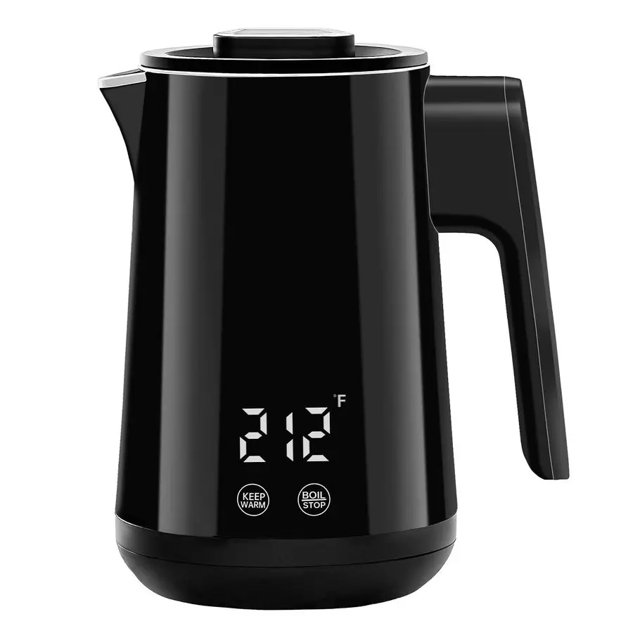 

850ml Small Electric Kettle Temperature Control,800W Double Wall Electric Tea Kettle of 304 Stainless Steel,5 Temp Presets,Hot W