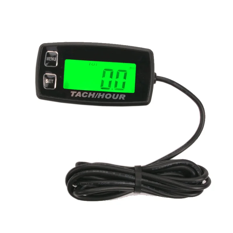 Inductive Tachometer Gauge Engine Hour Meter Backlit Digital Resettable for 2/4 Stroke Engines Motorcycle Marine Glider ATV Snow