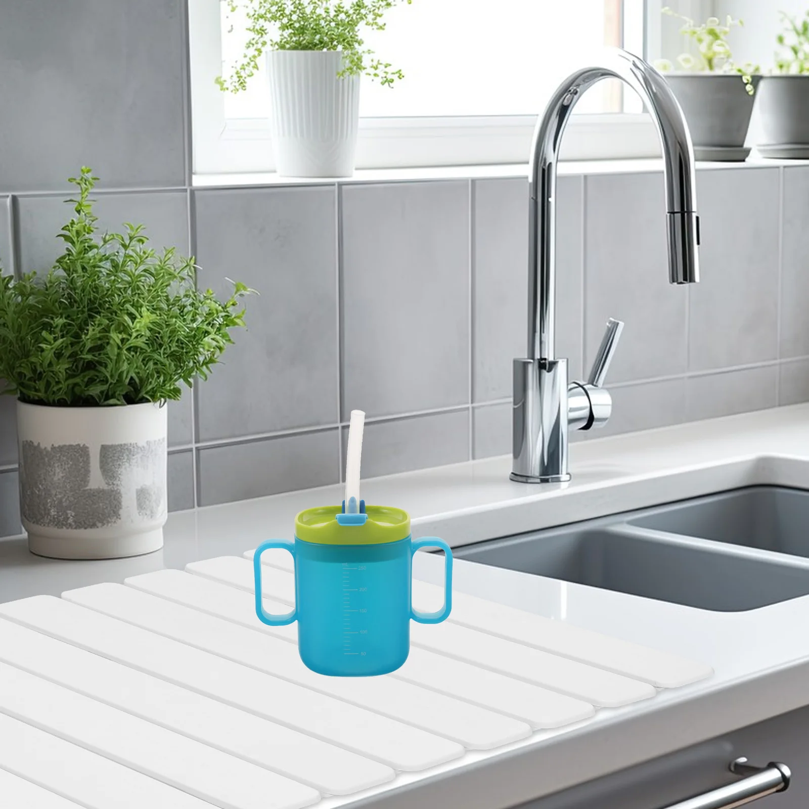 

Kitchen Quick Drying Mat Draining Pad Dish Fold Diatomaceous Tray White Drainer