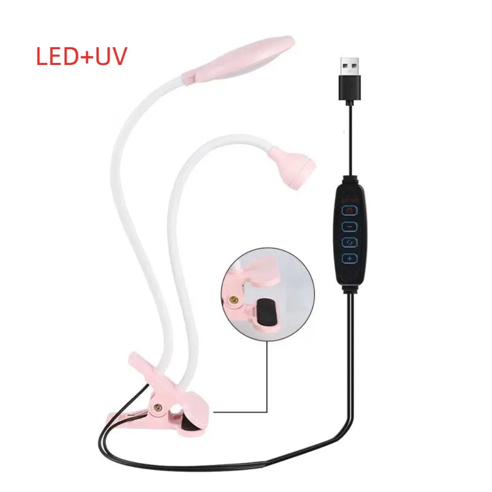 

Double-head LED Table Lamp Nightlight USB Clip Lamp Gooseneck Nail Lamp Portable Dormitory Lamp UV Curable Violet Lamp