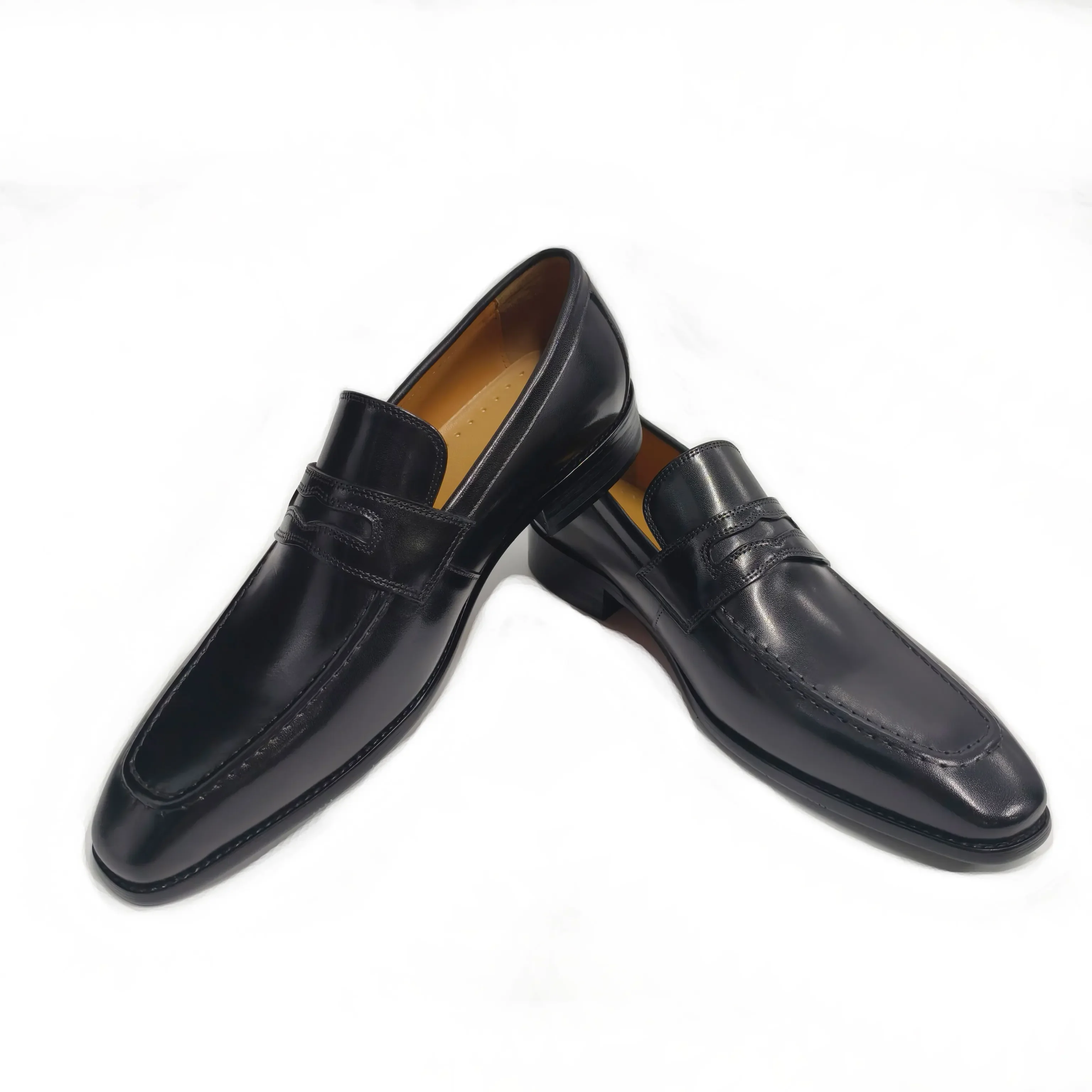 

Loafers For Men Cowhide Casual Shoe Business New Style Handmade System Formal Wedding Party Slip On Comfortable Dress Shoes