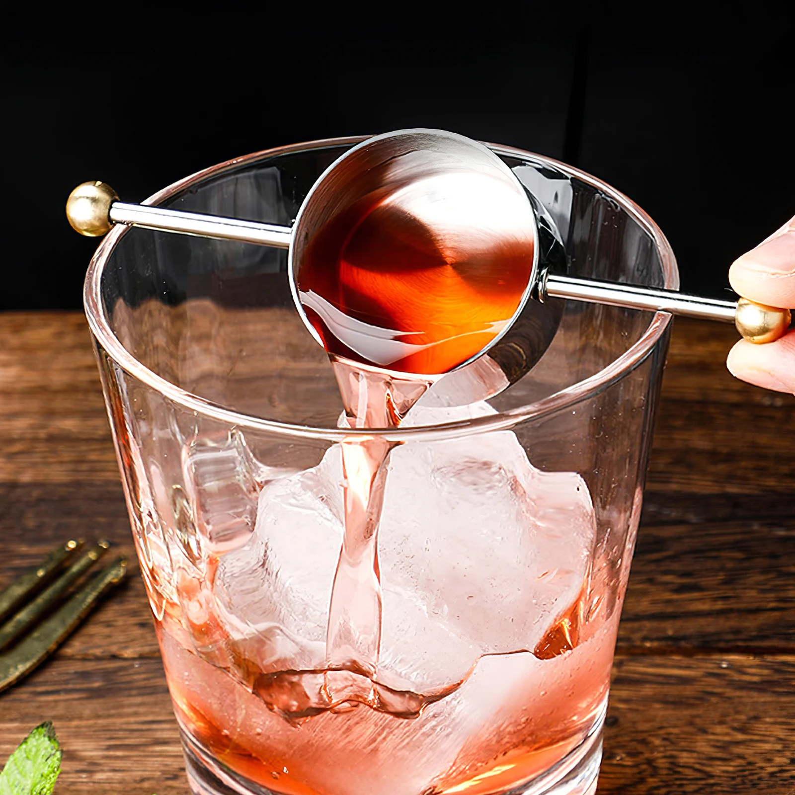 

Cocktail Measuring Cup Double Bead Stainless Steel Jigger Bartender Tool Accurate Pouring for Home Hotel Restaurant