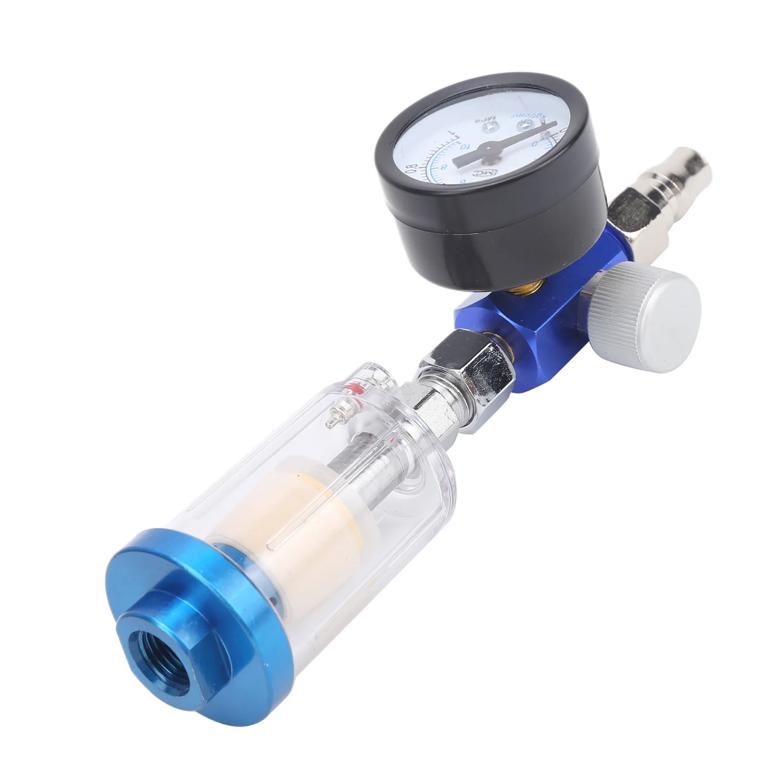 Car Compact Airline and Spray Gun Pressure Regulator Water Trap Inline Filter Valve Unit 1/4in Thread 150mm 0-140PSI Durable