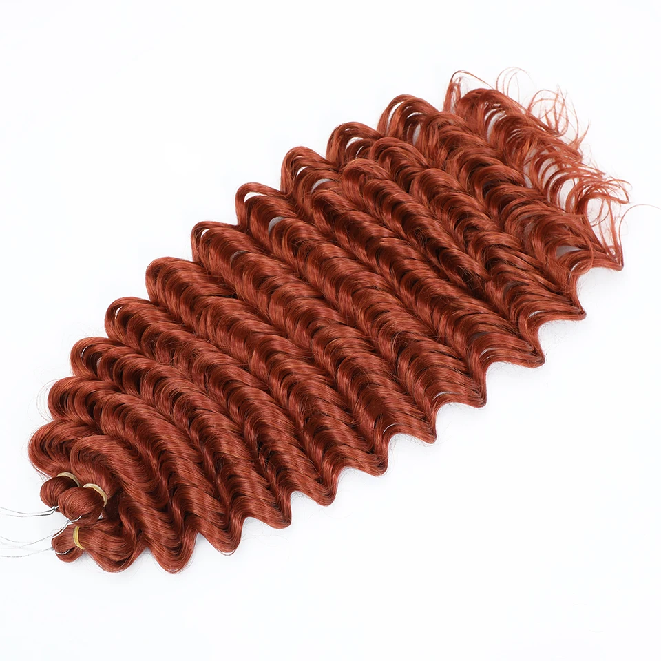 Tiefe Welle Twist Flechten Haarverlängerungen für Frauen Hochwertige synthetische Häkelzöpfe Haar 24 Zoll Ombre Bug Braun Afro Locken – Detail 5
