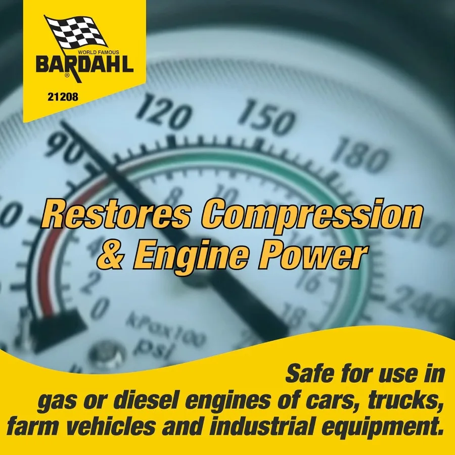 Bardahl 21208 مادة مضافة زيت المحرك لحماية المحرك - واقي حرق الزيت لمحرك الزنك - معالجة الزيت المصممة للتشحيم #4