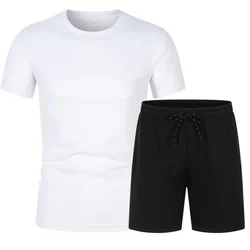 Summer breathable quick drying sportswear men's suit Shorts suit Sports Short sleeve T-shirt Men's wear Men's sportswear 2024