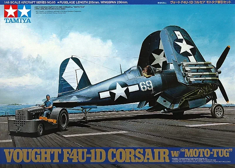 Tamiya 1:48 F4U-1D Corsair w/ Tug Plastic Model Kit 61085