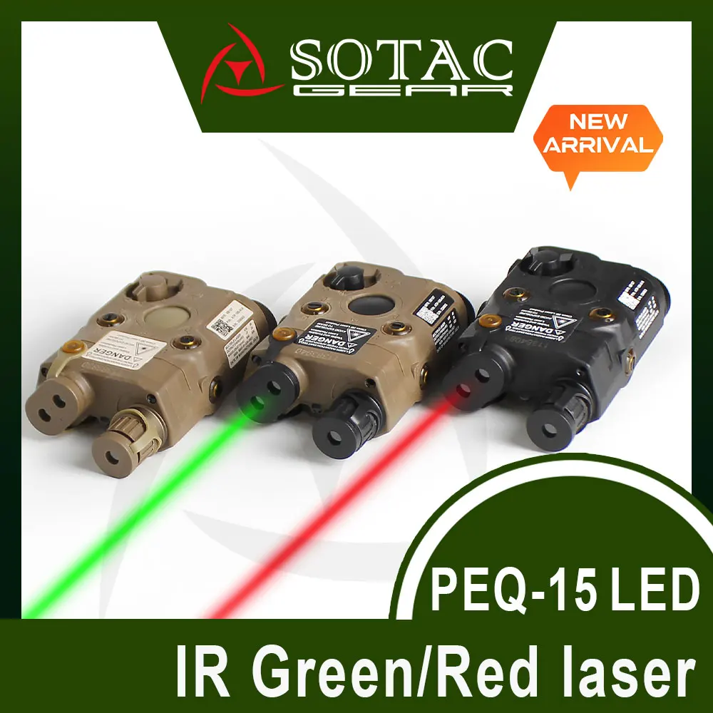 SOTAC 2023 New Upgraded Ver Hunting Rifle  PEQ-15  LDE Light IR  Green Laser and IR Red Laser with Switch