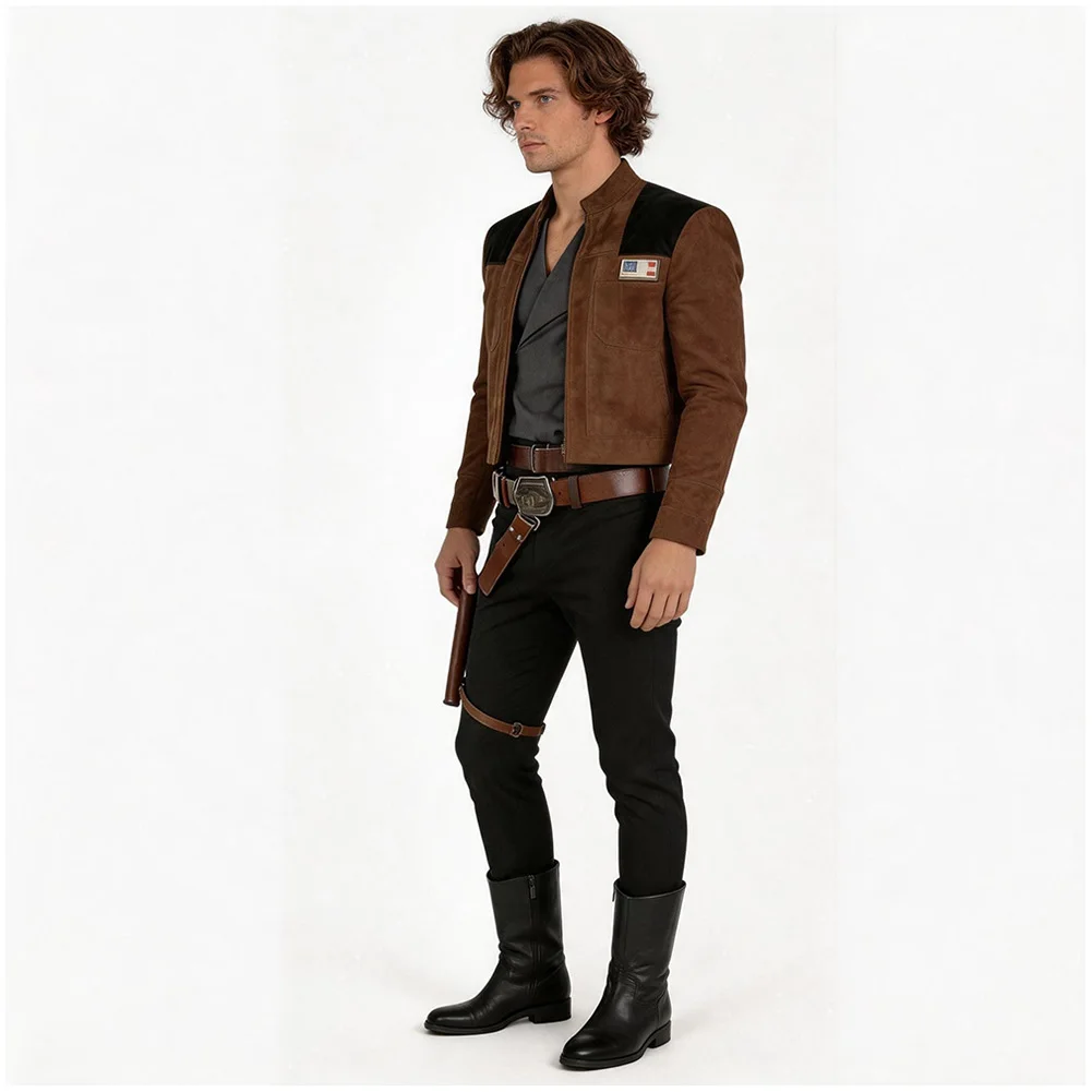 Disfraz de Han Solo para Cosplay, Traje de Batalla Espacial de TV, Fantasia 2026, Disfraz para Hombre Adulto, Top, Pantalones, Chaqueta, Conjunto para Halloween, Carnaval, Fiesta