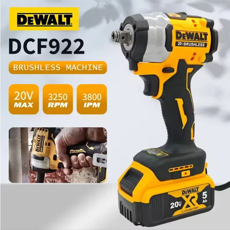 dewalt-dcf922-wireless-brushless-impact-wrench-1-4in-chuck-compact-power-tool-professional-electric-cordless-wrench