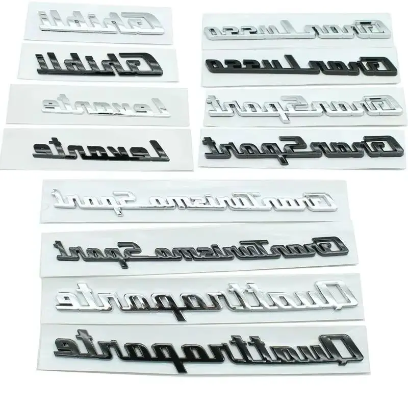 

ABS автомобильный задний багажник с буквами логотипа, наклейка для Maserati Gransport Granlusso, эмблема, наклейкиQuattroporte GTS Granturismo Sport