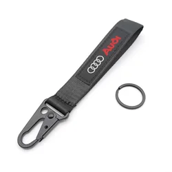 Car Keychian Emblems Nylon Webbing Strap With Steel Spring Clip Key Ring For Audi A3 A4 A5 A6 A7 Q2 Q3 Q5 Q7 TT TTS Sline RS4 B5