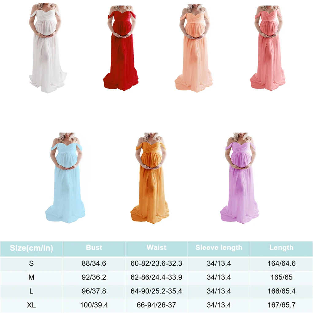 임신 촬영 드레스 가운 프론트 임신 촬영 소품 베이비 샤워 레드