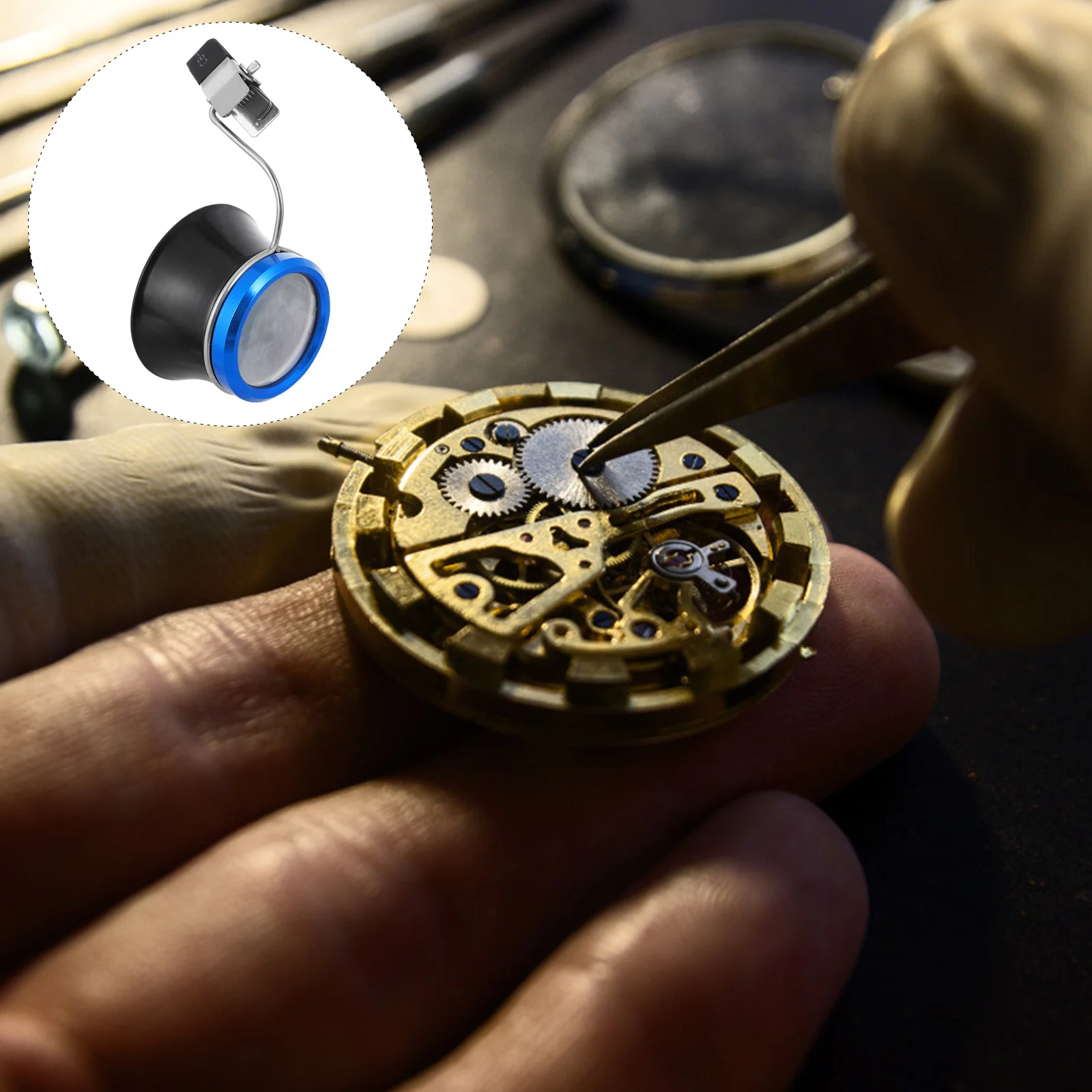 

Magnifying Glass Tool Watch Repairing Magnifier for Watchmaker Jewelry Loupe Clip-on Glasses