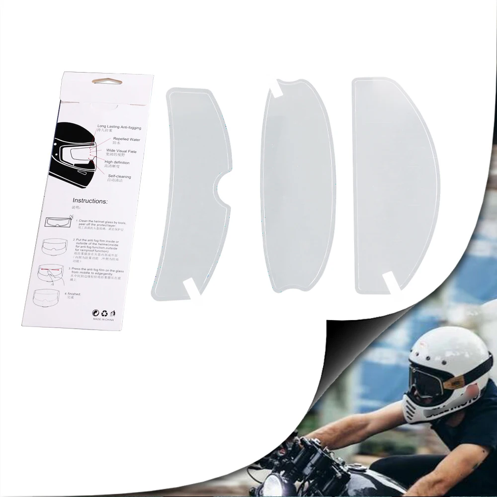 1Pcs Waterproof Insert Motorcycle Helmet Lens Sticker Anti-Fog Film Motorcycle Winter Anti-Fog Shield Film