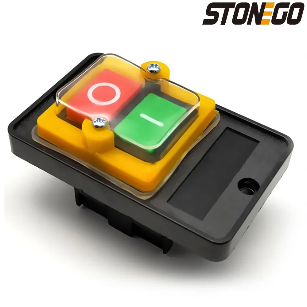 STONEGO 220V/380V 10A Switch Waterproof Pushbutton Switch Push Button ON Self-locking OFF Automatic Reset Electrical Equipment